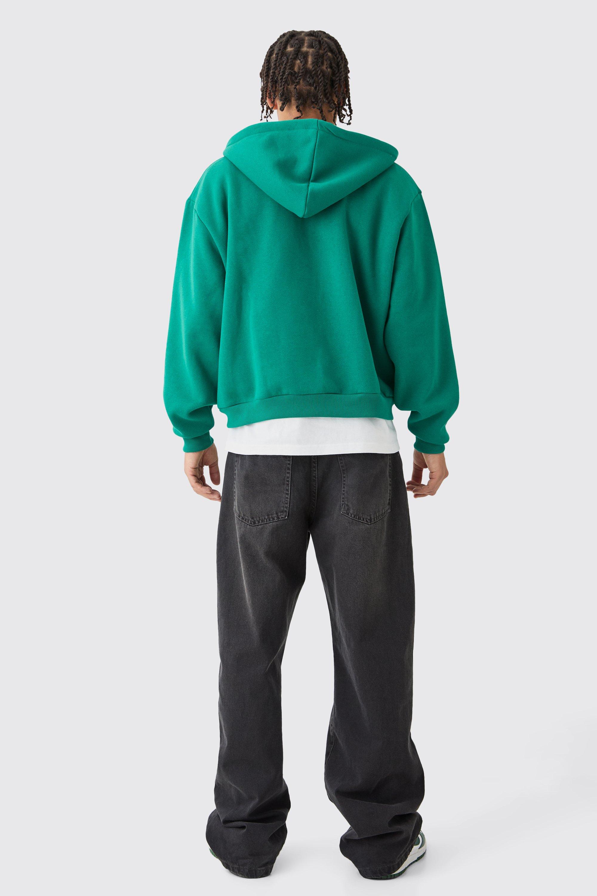 Oversized Boxy Zip Through 13 Graphic Hoodie | boohoo USA